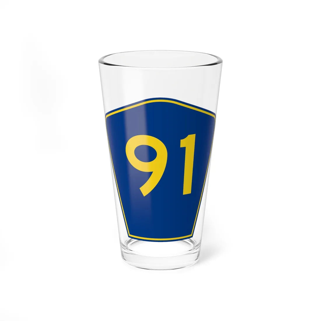 PR secondary 91 (Puerto Rico) (Road Sign) Pint Glass 16oz 16oz - Go Mug Yourself