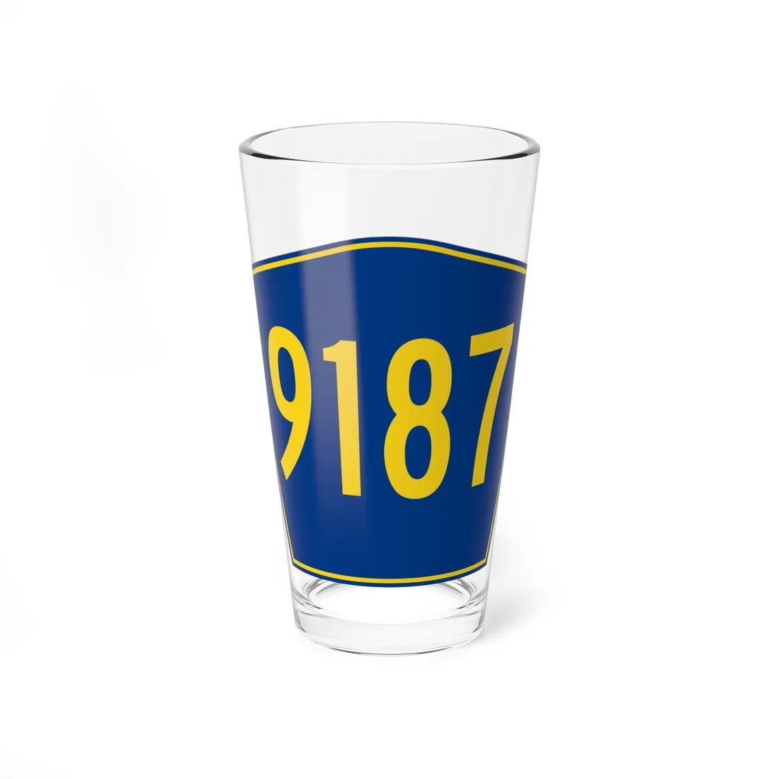 PR secondary 9187 (Puerto Rico) (Road Sign) Pint Glass 16oz 16oz - Go Mug Yourself