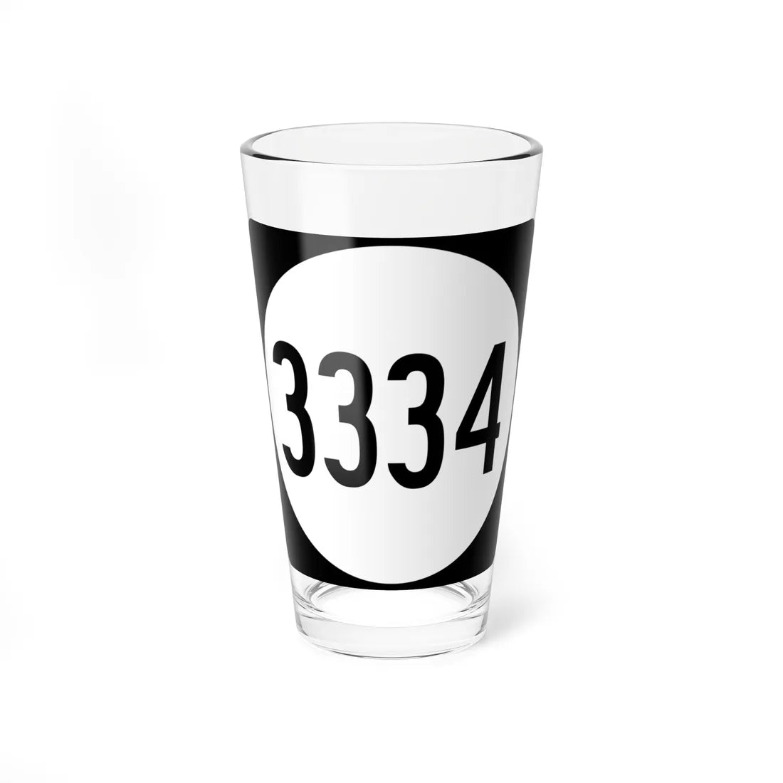 PR tertiary 3334 (Puerto Rico) (Road Sign) Pint Glass 16oz 16oz - Go Mug Yourself