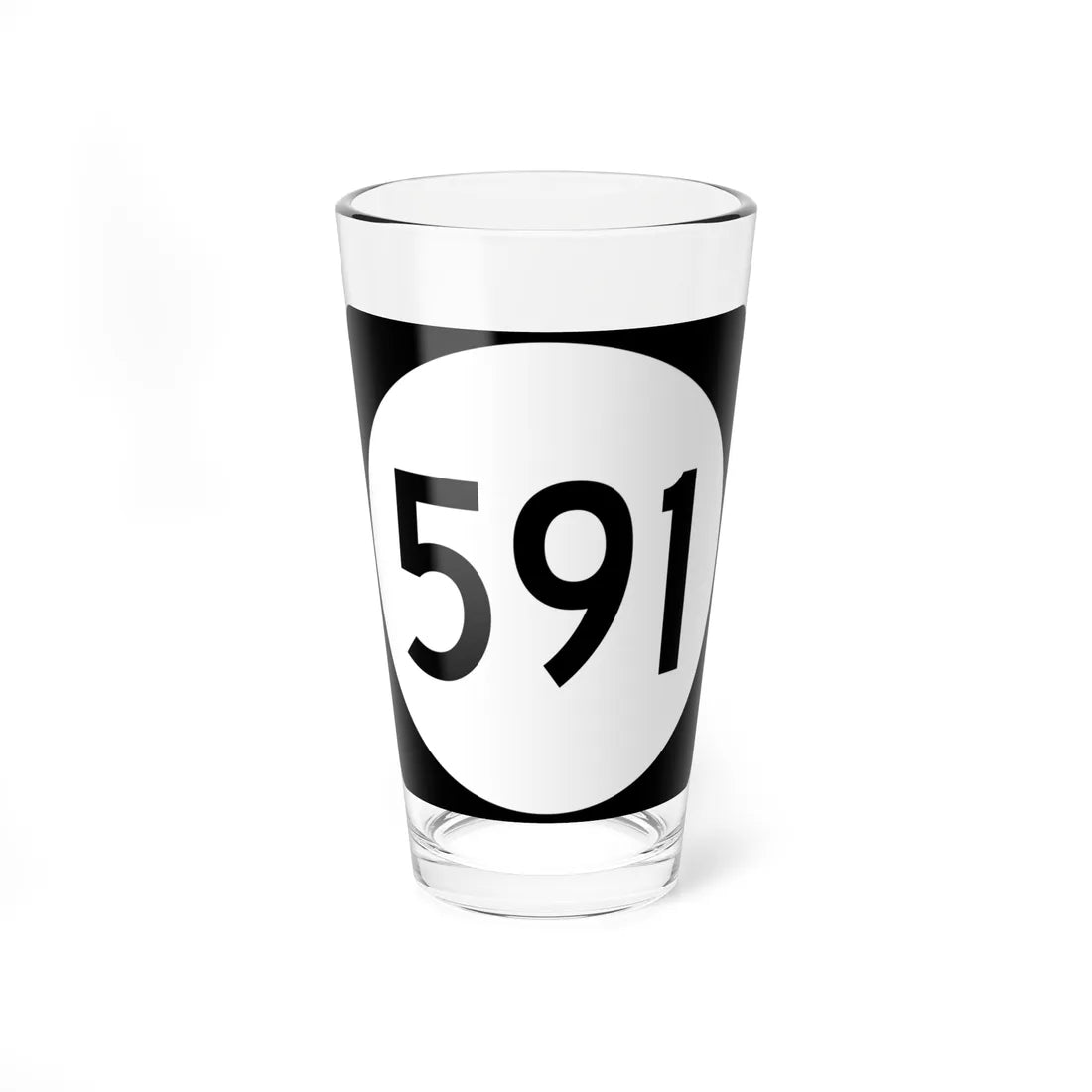 PR tertiary 591 (Puerto Rico) (Road Sign) Pint Glass 16oz 16oz - Go Mug Yourself