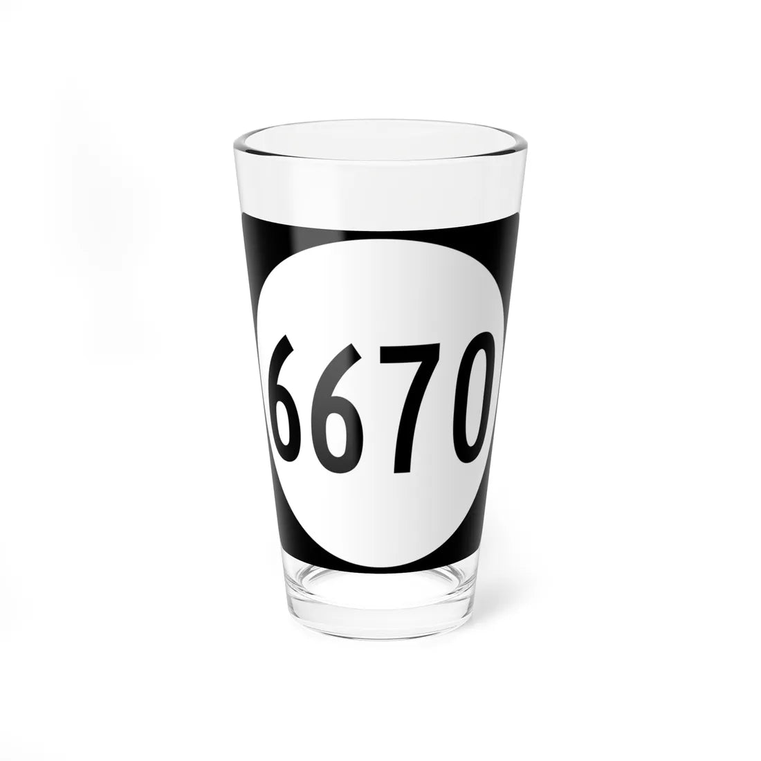 PR tertiary 6670 (Puerto Rico) (Road Sign) Pint Glass 16oz 16oz - Go Mug Yourself