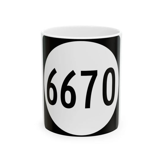 PR tertiary 6670 (Puerto Rico) (Road Sign) White Coffee Mug 11oz - Go Mug Yourself