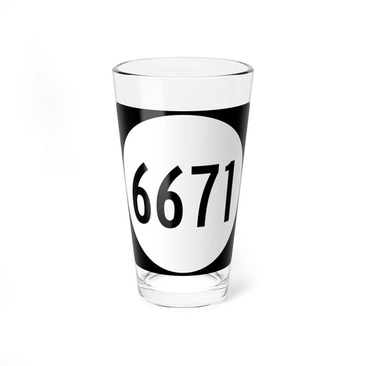 PR tertiary 6671 (Puerto Rico) (Road Sign) Pint Glass 16oz 16oz - Go Mug Yourself