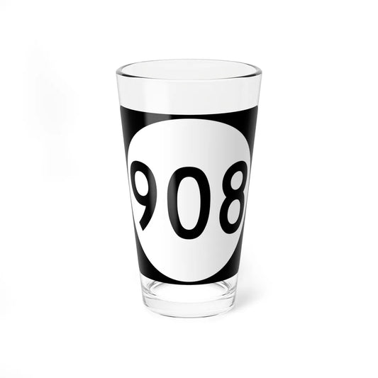 PR tertiary 908 (Puerto Rico) (Road Sign) Pint Glass 16oz 16oz - Go Mug Yourself
