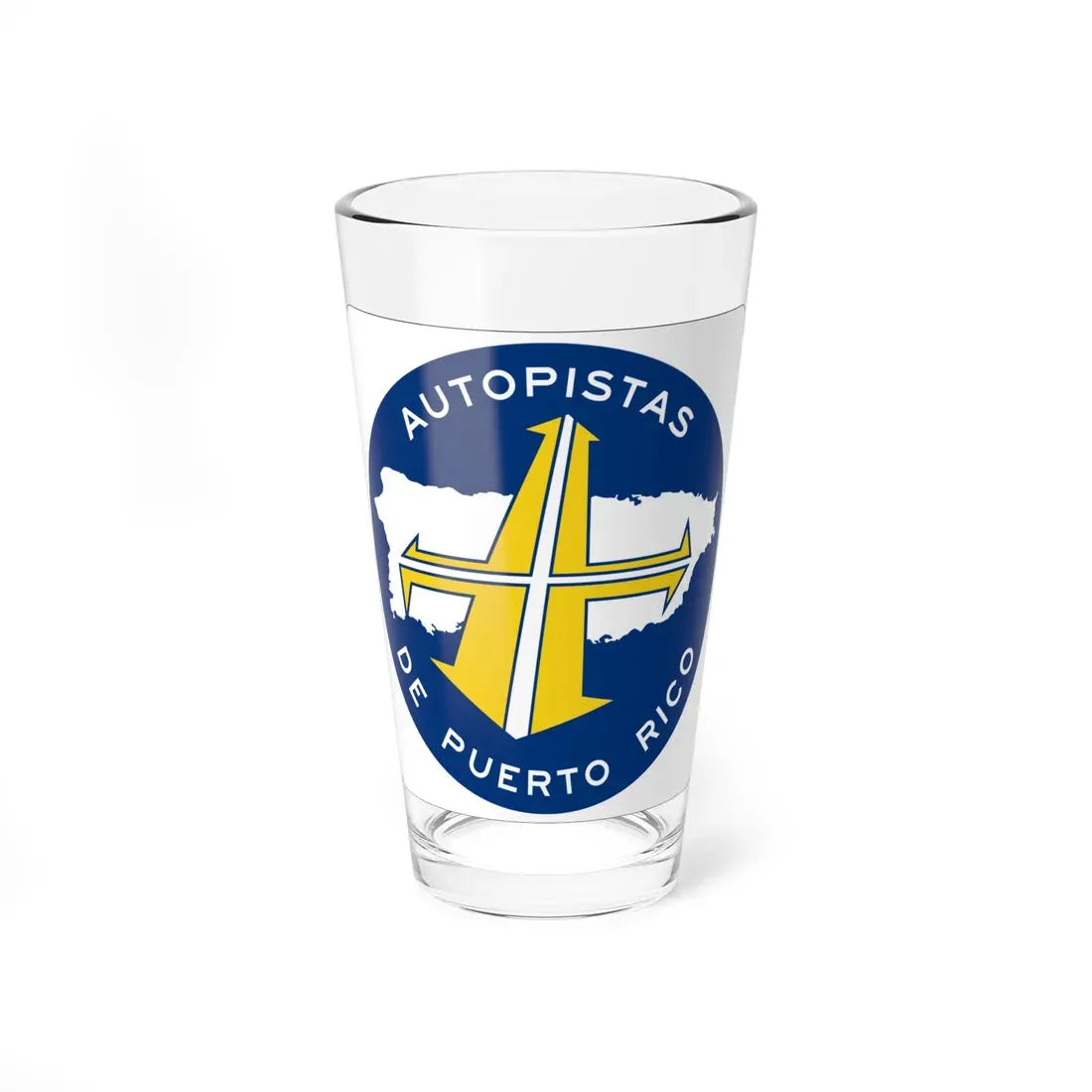 PR toll roads (Puerto Rico) (Road Sign) Pint Glass 16oz 16oz - Go Mug Yourself