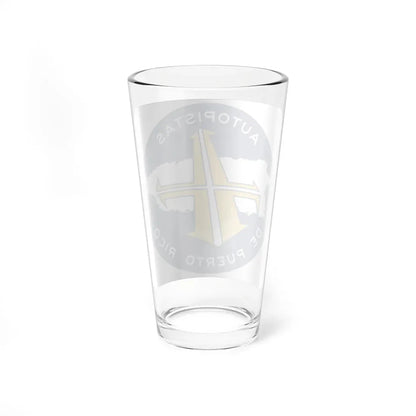 PR toll roads (Puerto Rico) (Road Sign) Pint Glass 16oz - Go Mug Yourself