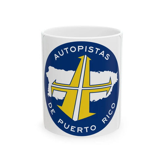 PR toll roads (Puerto Rico) (Road Sign) White Coffee Mug 11oz - Go Mug Yourself