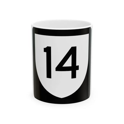PR urban primary 14 (Puerto Rico) (Road Sign) White Coffee Mug 11oz - Go Mug Yourself