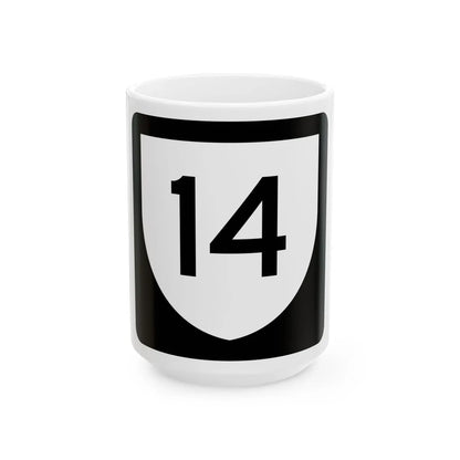 PR urban primary 14 (Puerto Rico) (Road Sign) White Coffee Mug 15oz - Go Mug Yourself