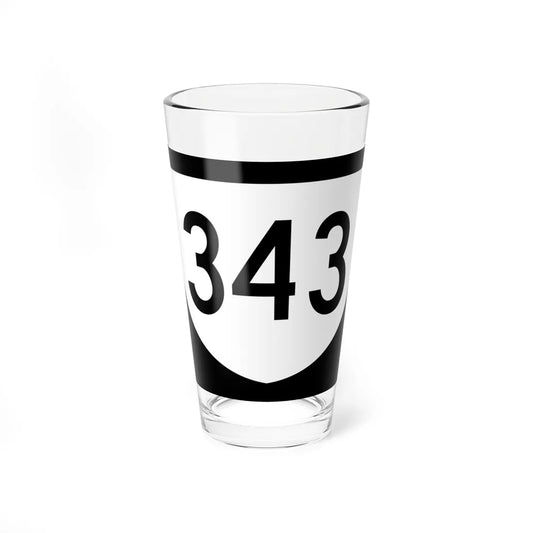 PR urban primary 343 (Puerto Rico) (Road Sign) Pint Glass 16oz 16oz - Go Mug Yourself