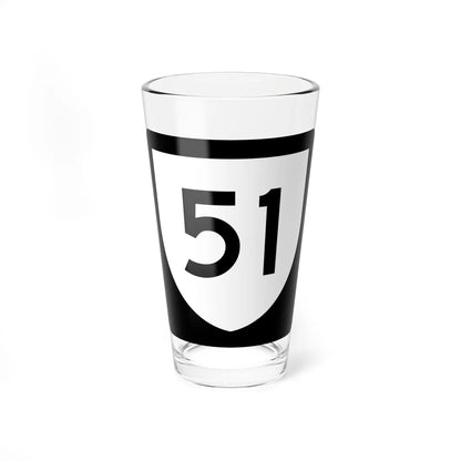 PR urban primary 51 (Puerto Rico) (Road Sign) Pint Glass 16oz 16oz - Go Mug Yourself