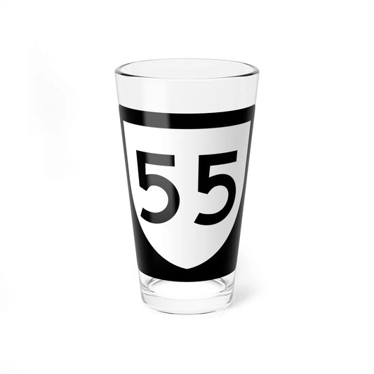 PR urban primary 55 (Puerto Rico) (Road Sign) Pint Glass 16oz 16oz - Go Mug Yourself