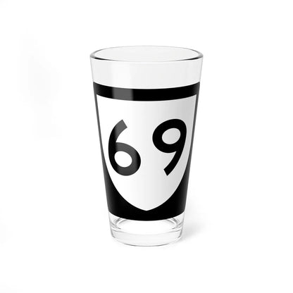 PR urban primary 69 (Puerto Rico) (Road Sign) Pint Glass 16oz - Go Mug Yourself