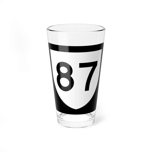 PR urban primary 87 (Puerto Rico) (Road Sign) Pint Glass 16oz 16oz - Go Mug Yourself