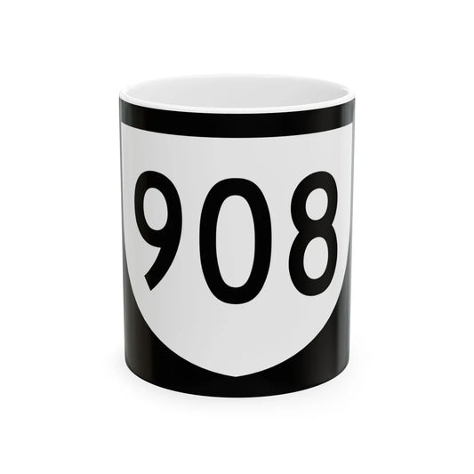 PR urban primary 908 (Puerto Rico) (Road Sign) White Coffee Mug 11oz - Go Mug Yourself