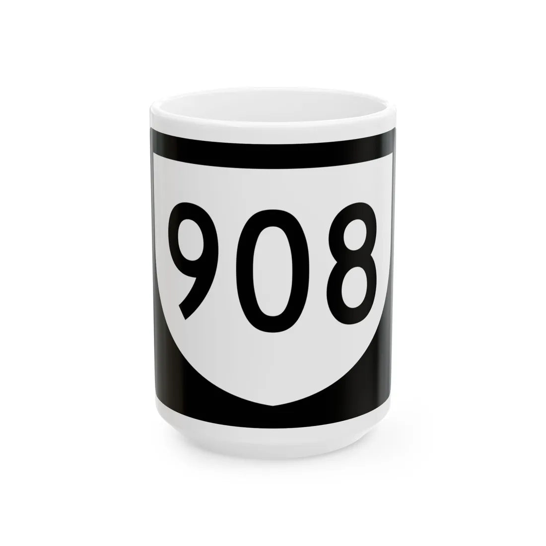 PR urban primary 908 (Puerto Rico) (Road Sign) White Coffee Mug 15oz - Go Mug Yourself
