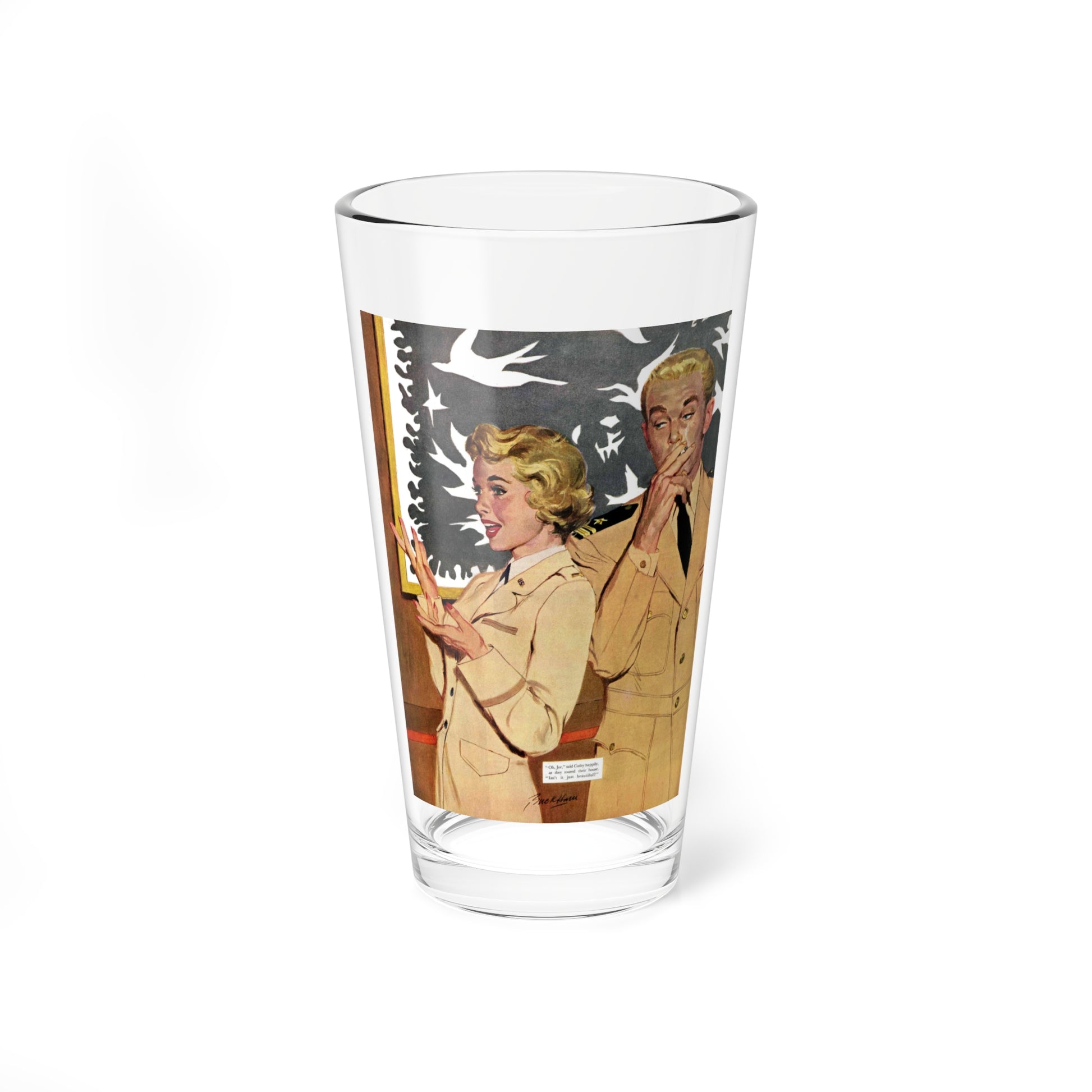 Practially Married, Saturday Evening Post, November 24, 1956 (Magazine Illustration) Pint Glass 16oz-16oz-Go Mug Yourself