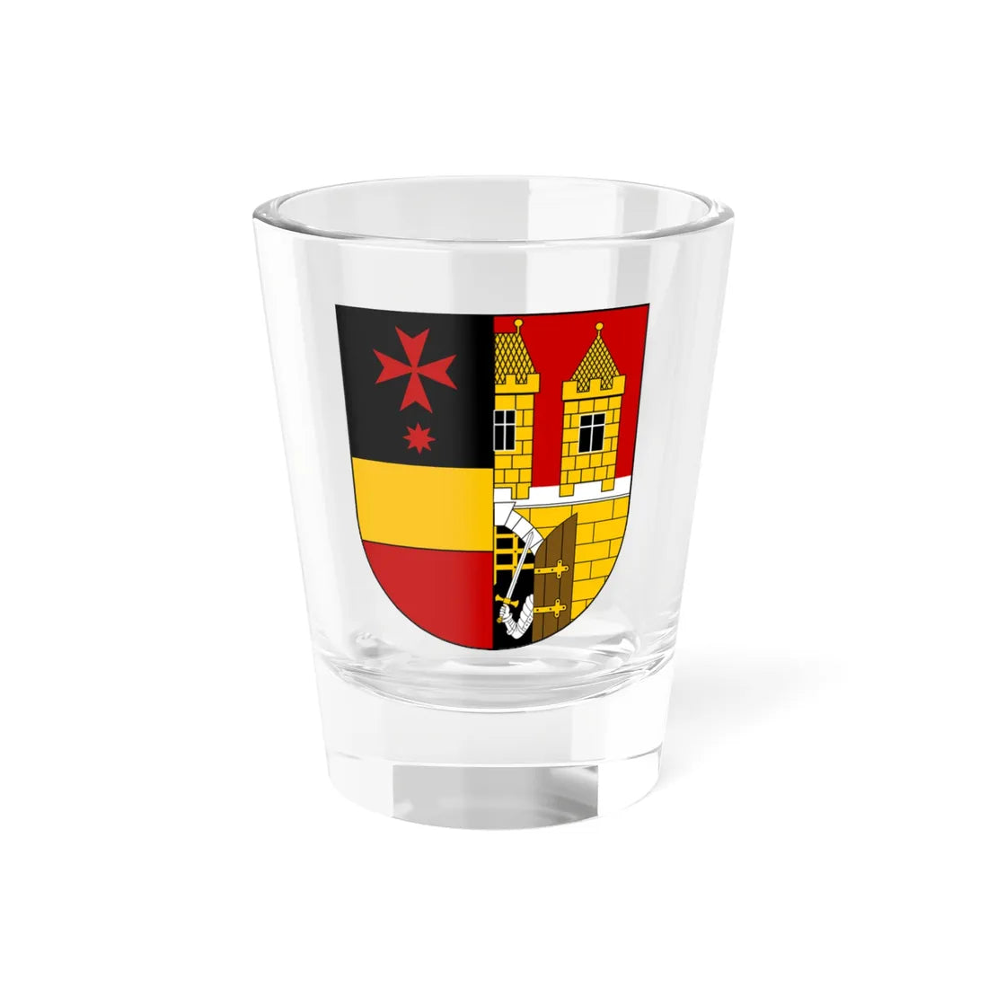 Praha-Dolni Mecholupy CoA (Czech Republic) (Coat of Arms) Shot Glass 1.5oz 1.5oz - Go Mug Yourself