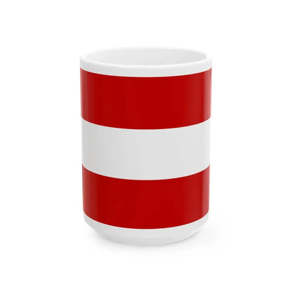Praha-Dubec flag (Czech Republic) White Coffee Mug 15oz - Go Mug Yourself