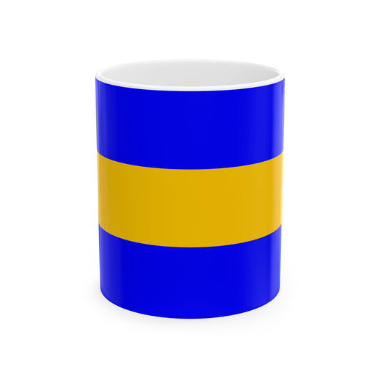 Praha-Kunratice flag (Czech Republic) White Coffee Mug-11oz-Go Mug Yourself