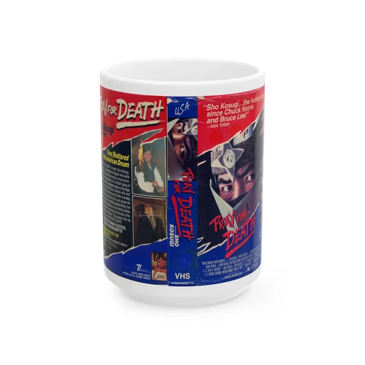 PRAY FOR DEATH (VHS COVER) - White Coffee Mug 15oz - Go Mug Yourself