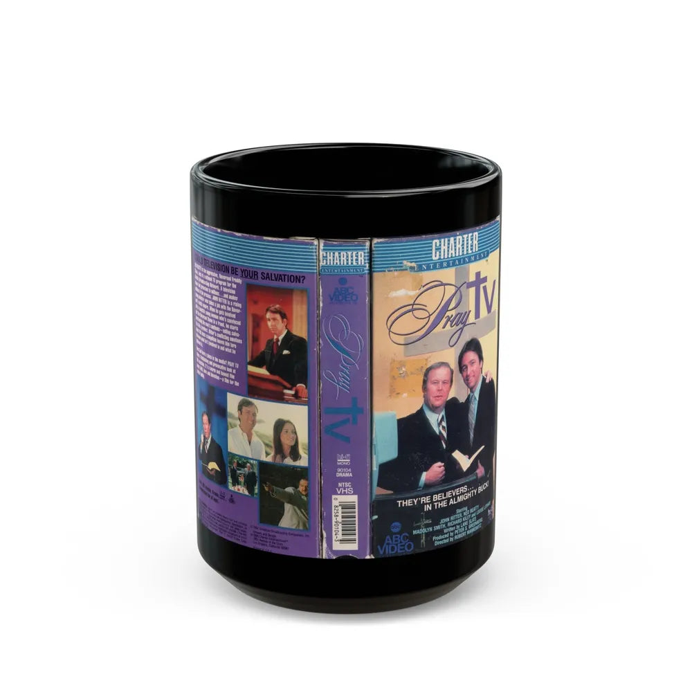 PRAY TV (VHS COVER) - Black Coffee Mug-15oz-Go Mug Yourself