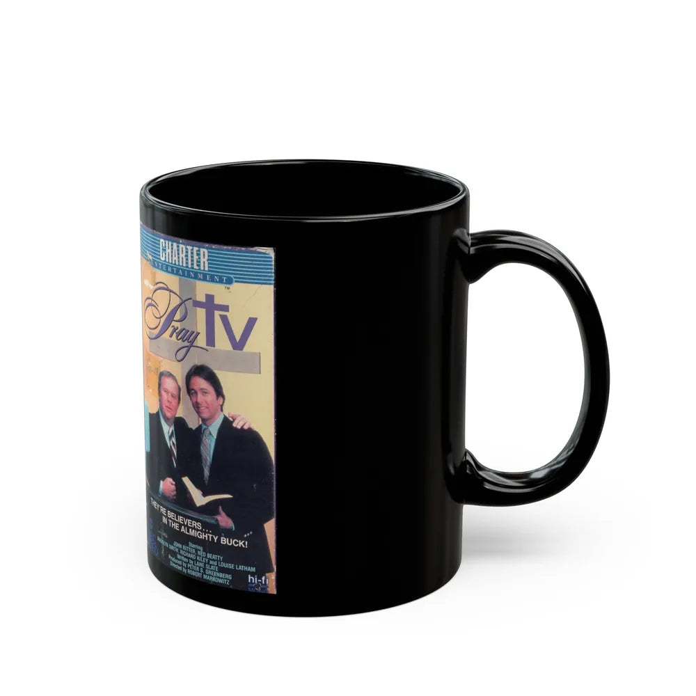 PRAY TV (VHS COVER) - Black Coffee Mug-Go Mug Yourself