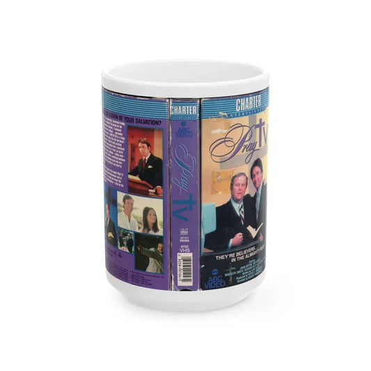PRAY TV (VHS COVER) - White Coffee Mug 15oz - Go Mug Yourself