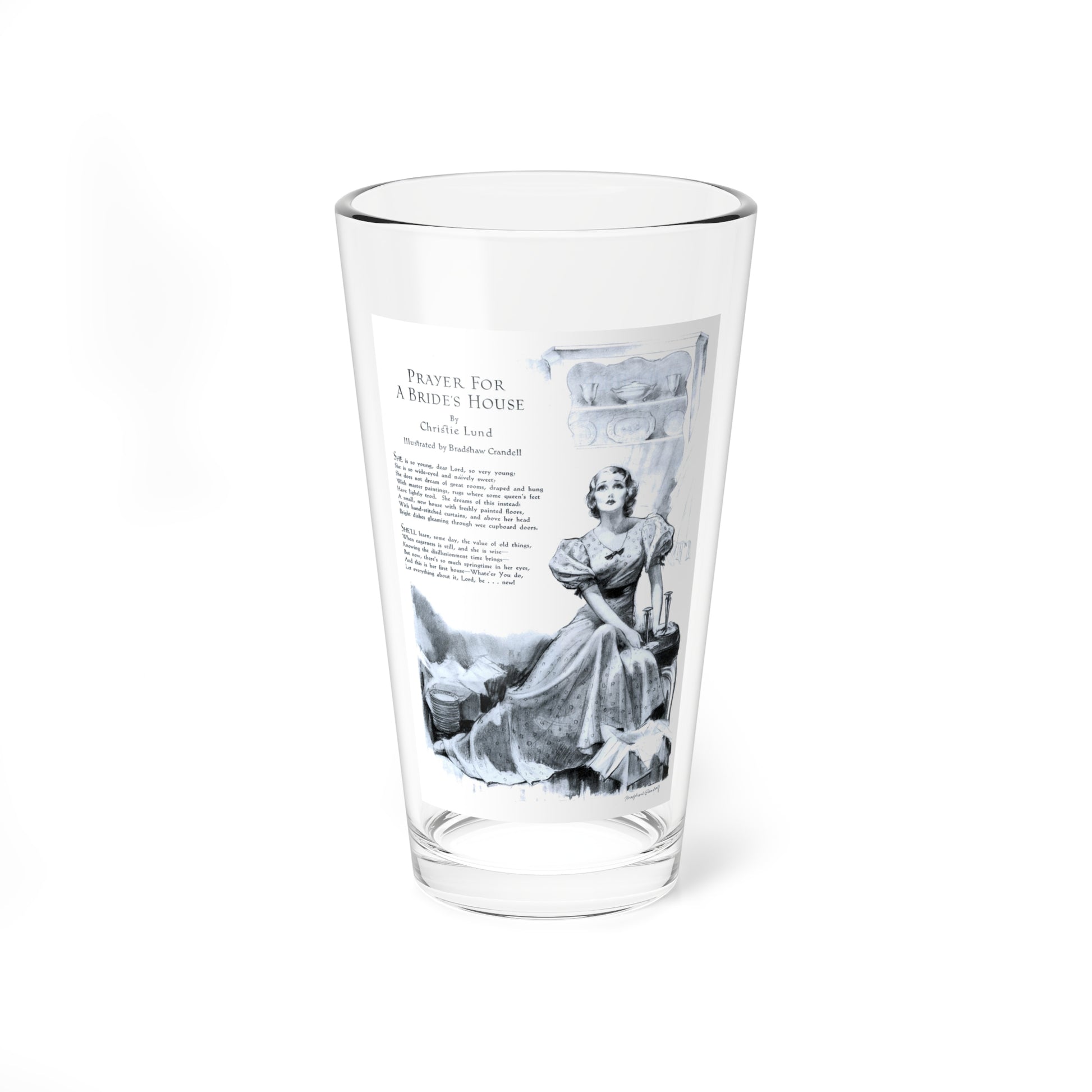 Prayer for a Bride's House, 1933 (Magazine Illustration) Pint Glass 16oz-16oz-Go Mug Yourself