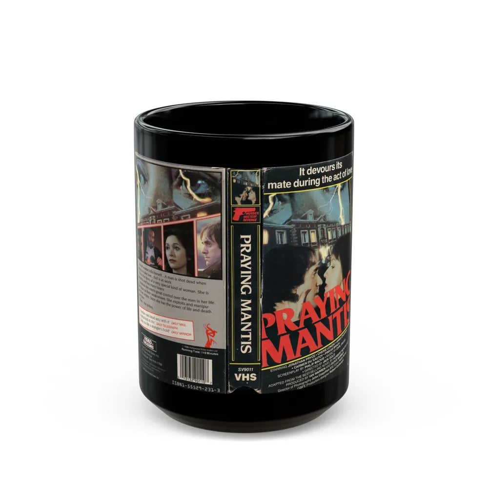 PRAYING MANTIS (VHS COVER) - Black Coffee Mug-15oz-Go Mug Yourself