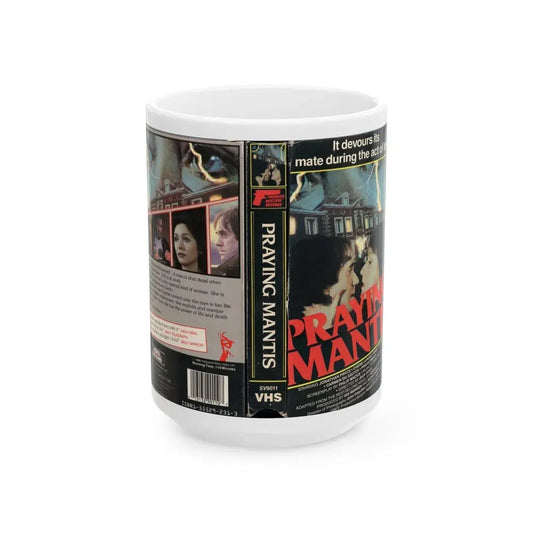 PRAYING MANTIS (VHS COVER) - White Coffee Mug 15oz - Go Mug Yourself