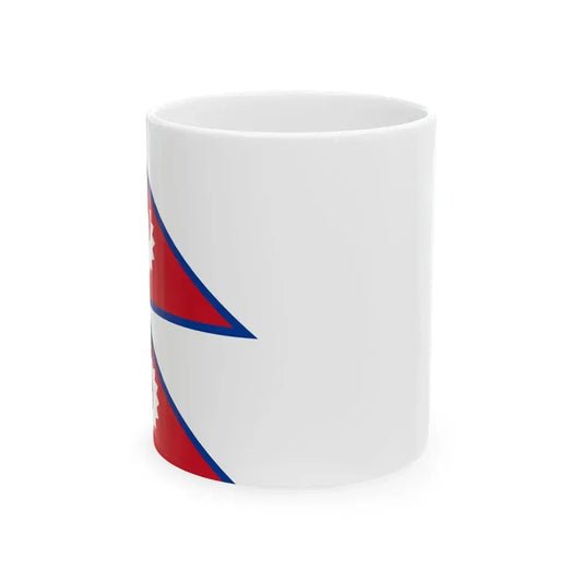 Pre-1962 Flag of Nepal with spacing aspect ratio 3-2 (Nepal) White Coffee Mug 11oz - Go Mug Yourself