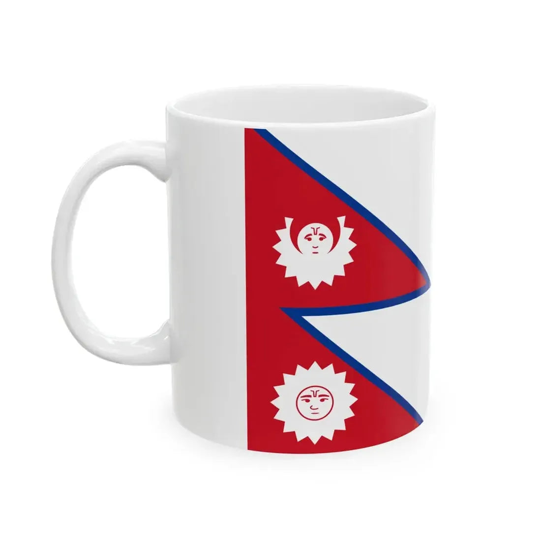 Pre-1962 Flag of Nepal with spacing aspect ratio 3-2 (Nepal) White Coffee Mug - Go Mug Yourself