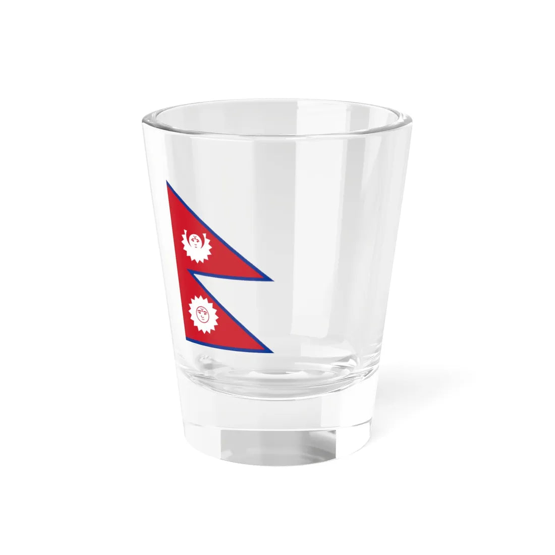 Pre-1962 Flag of Nepal with spacing aspect ratio 4-3 (Nepal) Shot Glass 1.5oz 1.5oz - Go Mug Yourself