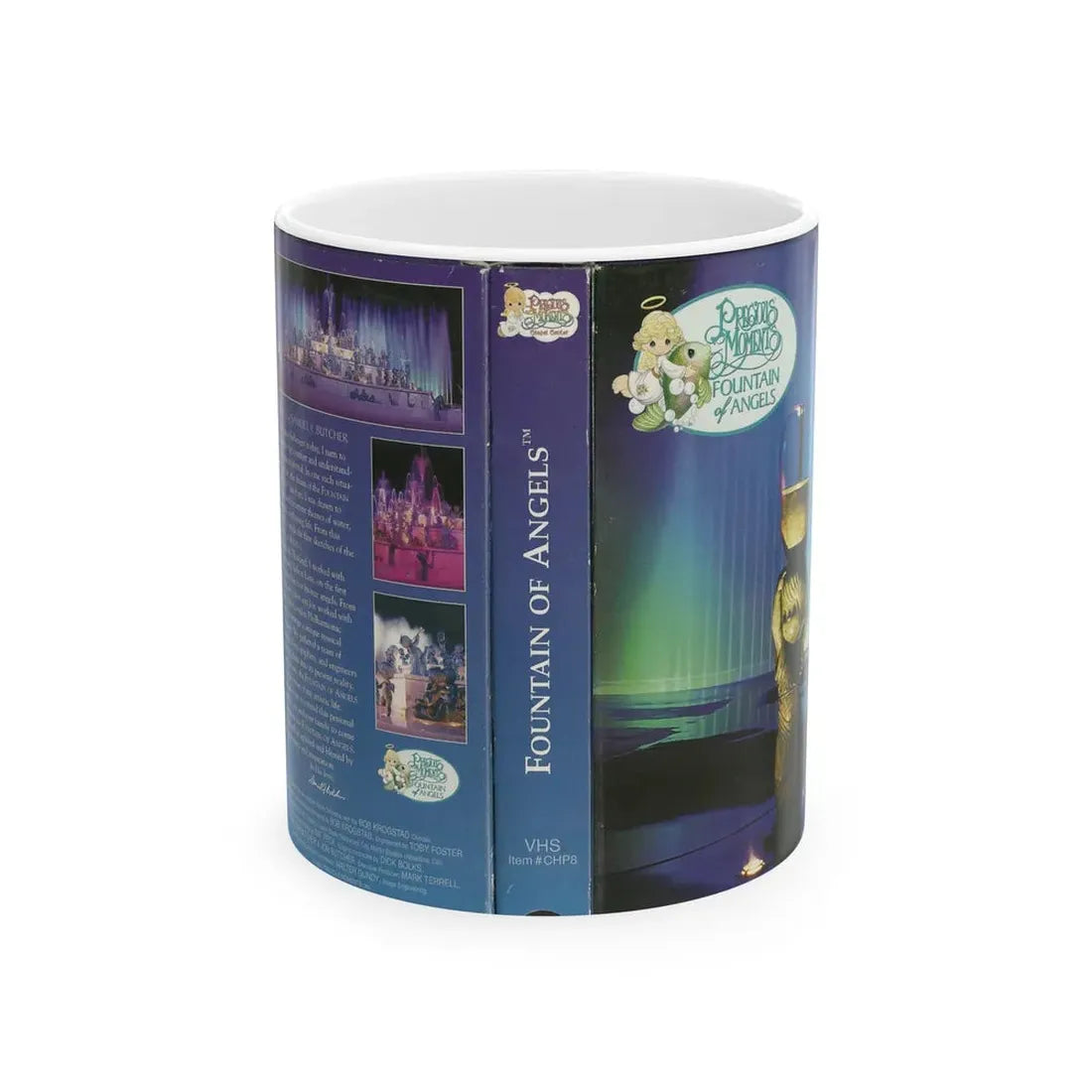 PRECIOUS MOMENTS FOUNTAIN OF ANGELS (VHS COVER) - White Coffee Mug 11oz - Go Mug Yourself