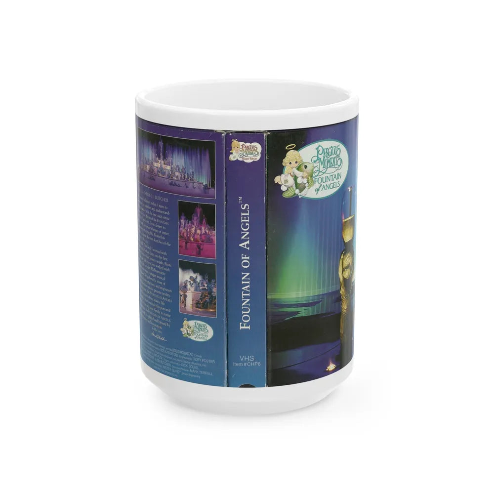 PRECIOUS MOMENTS FOUNTAIN OF ANGELS (VHS COVER) - White Coffee Mug-15oz-Go Mug Yourself