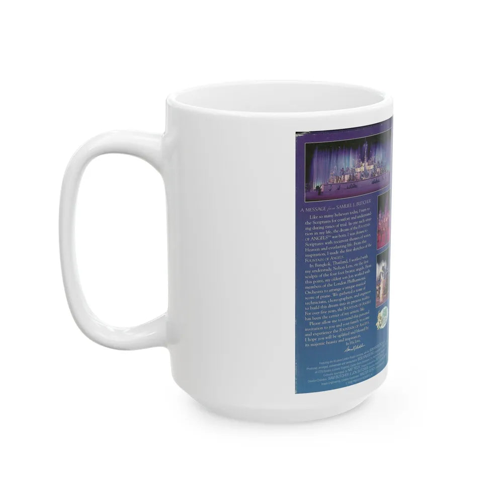 PRECIOUS MOMENTS FOUNTAIN OF ANGELS (VHS COVER) - White Coffee Mug-Go Mug Yourself