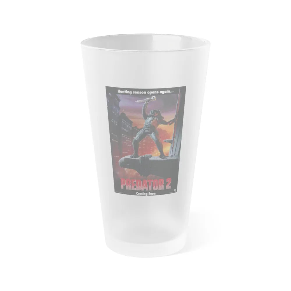 PREDATOR 2 (TEASER) 1990 Movie Poster - Frosted Pint Glass 16oz-Go Mug Yourself