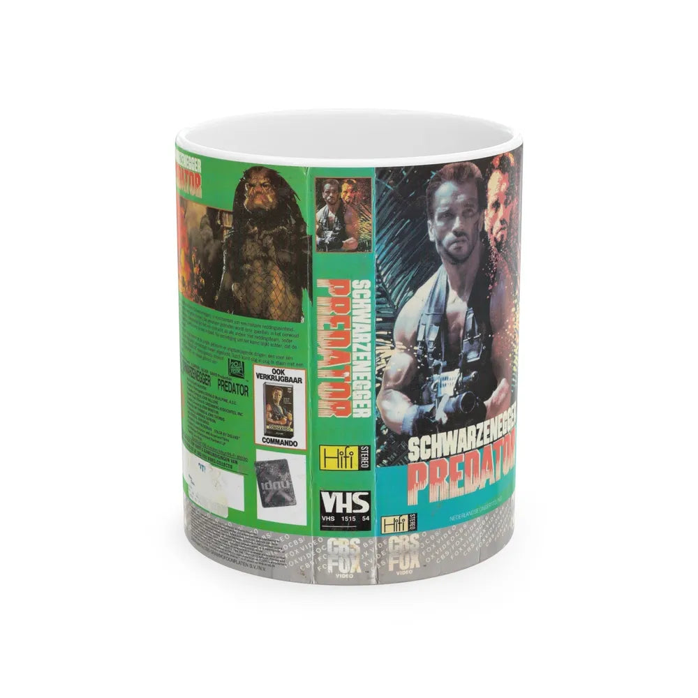 PREDATOR (VHS COVER) - White Coffee Mug-11oz-Go Mug Yourself