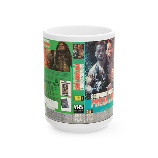 PREDATOR (VHS COVER) - White Coffee Mug 15oz - Go Mug Yourself