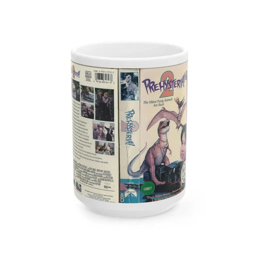 PREHYSTERIA 2 (VHS COVER) - White Coffee Mug 15oz - Go Mug Yourself