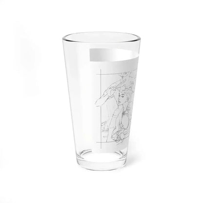 Preliminary story illustrations scetch 3 (Magazine Illustration) Pint Glass 16oz - Go Mug Yourself