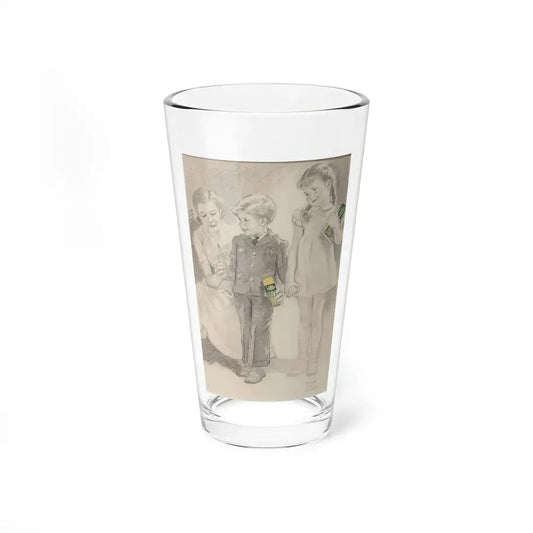 Preparing for School, pencil advertisement, circa 1930s-40s (Magazine Illustration) Pint Glass 16oz 16oz - Go Mug Yourself