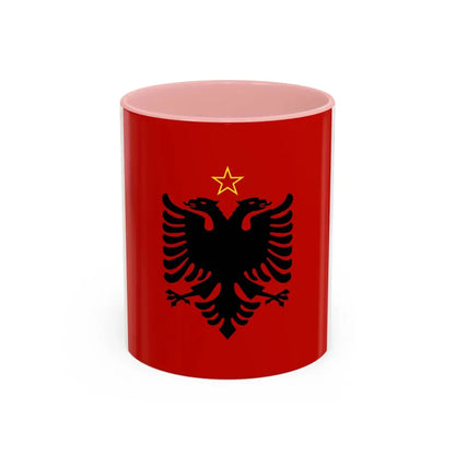 Presidential flag of Albania 1946 to 1992 - Accent Coffee Mug 11oz Pink - Go Mug Yourself
