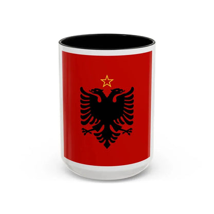 Presidential flag of Albania 1946 to 1992 - Accent Coffee Mug 15oz Black - Go Mug Yourself