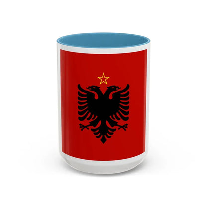 Presidential flag of Albania 1946 to 1992 - Accent Coffee Mug 15oz Light Blue - Go Mug Yourself