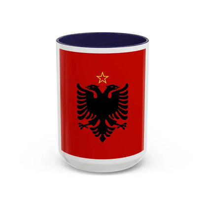 Presidential flag of Albania 1946 to 1992 - Accent Coffee Mug 15oz Navy - Go Mug Yourself