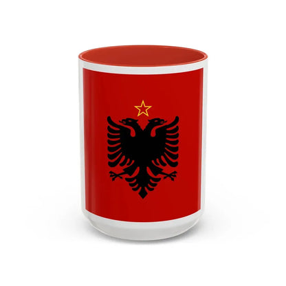Presidential flag of Albania 1946 to 1992 - Accent Coffee Mug 15oz Red - Go Mug Yourself