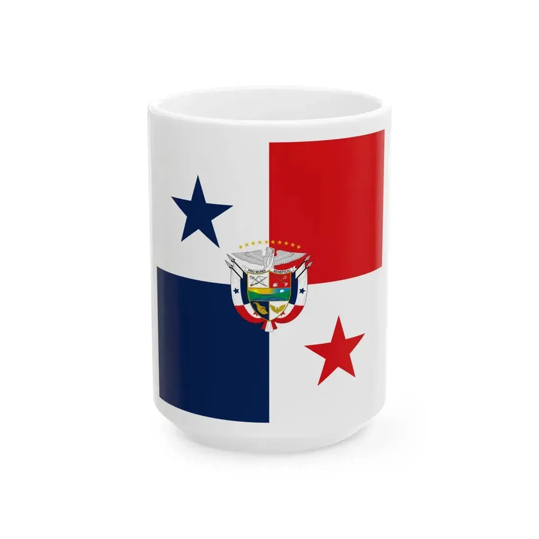 Presidential Flag of Panama Square (Panama) White Coffee Mug 15oz - Go Mug Yourself