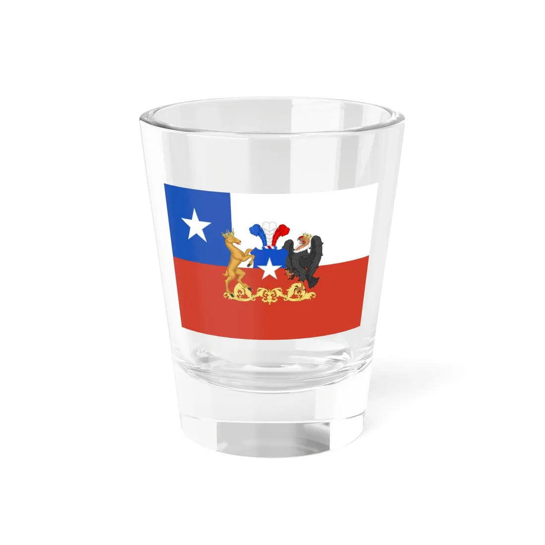 Presidential Standard of Chile 1854-1920 (Chile) (Coat of Arms) Shot Glass 1.5oz 1.5oz - Go Mug Yourself